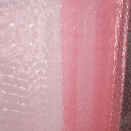 Premium Light Weight Clear Pink Plastic Bathroom Shower Curtain, 3D Custom Printed PVC PEVA Shower Curtain
