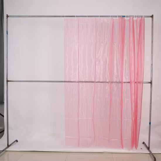 Premium Light Weight Clear Pink Plastic Bathroom Shower Curtain, 3D Custom Printed PVC PEVA Shower Curtain